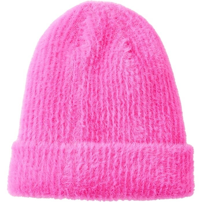 2024 Rip Curl Mujer Fuzzy Shallow Beanie 05OWHE - Hot Pink